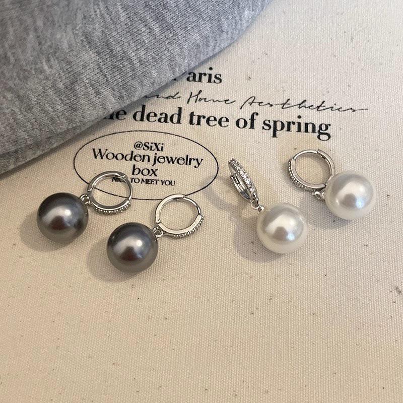 Korean Style S925 Silver Pearl Stud Earrings for Women - Simple, Elegant, and High-End