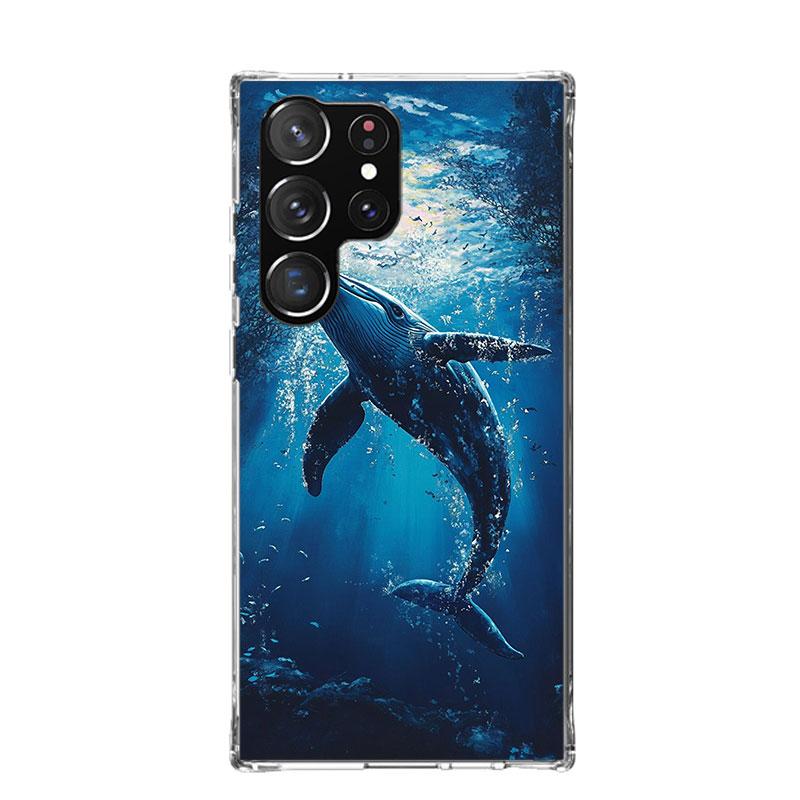 Humpback Whale Sea Giant Phone Case For Samsung Galaxy S26 S25 Edge S24 S23 FE S22 Ultra S21 Plus S20 + Fundas Cover Coque Galax