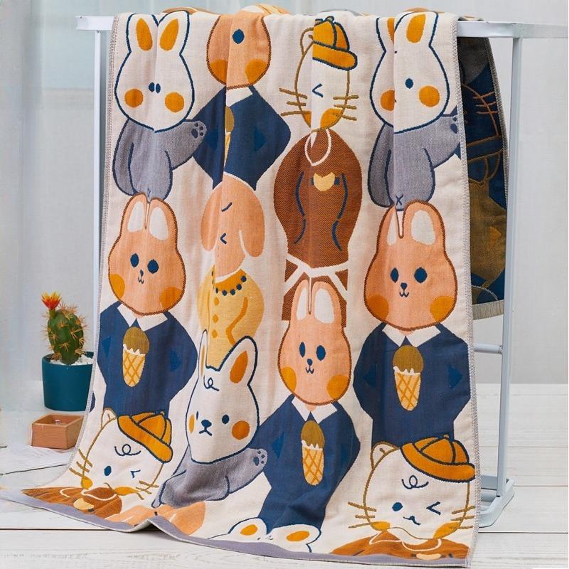 Pure Cotton Bath Towel - Four Layer Cotton Gauze Large Towel 70 X 140cm, Soft Absorbent for Bathing Shower