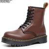 Martin Boots High-top Locomotive Boots Women's Soft Leather Medium and Platform Couple Short Boots Men's and Women's Genuine Leather Boots