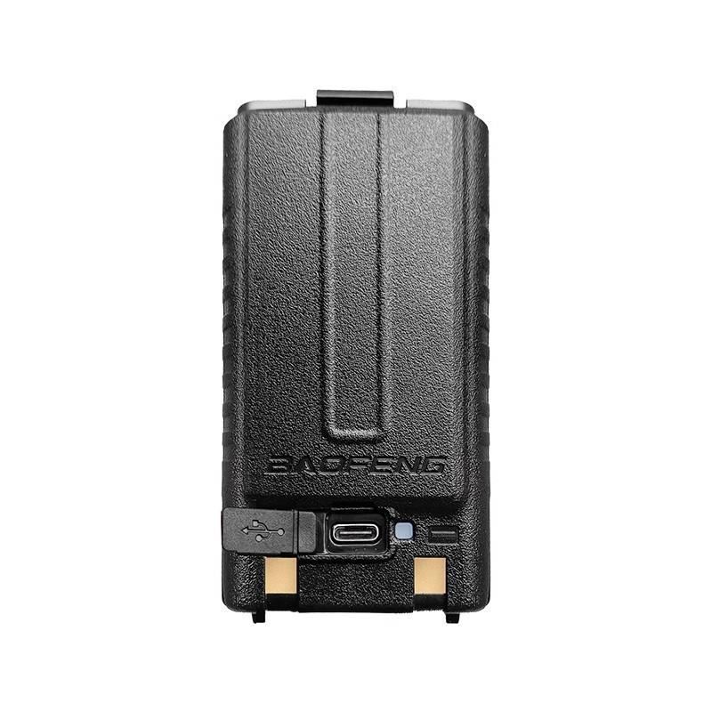 Baofeng UV-5RH Funkgerät mit 2500mAh Lithium-Akku und Typ-C Ladeanschluss.