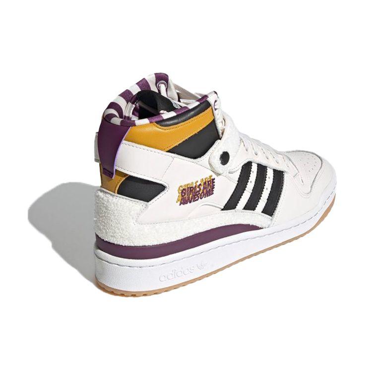 adidas Girls Are Awesome x Forum High Cloud White Purple Unisex Sneakers Chalk-White Core-Black Purple-Beauty GY2632