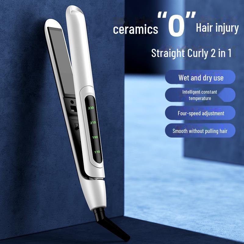 Dual-Use Hair Straightener & Curler: Household Iron for Straightening & Curling