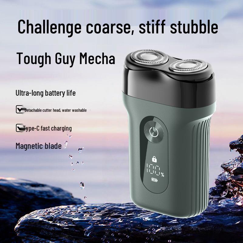 

Rechargeable Men s Electric Shaver: Portable, Washable Beard Trimmer with Digital Display, Model K13. Ideal Gift.