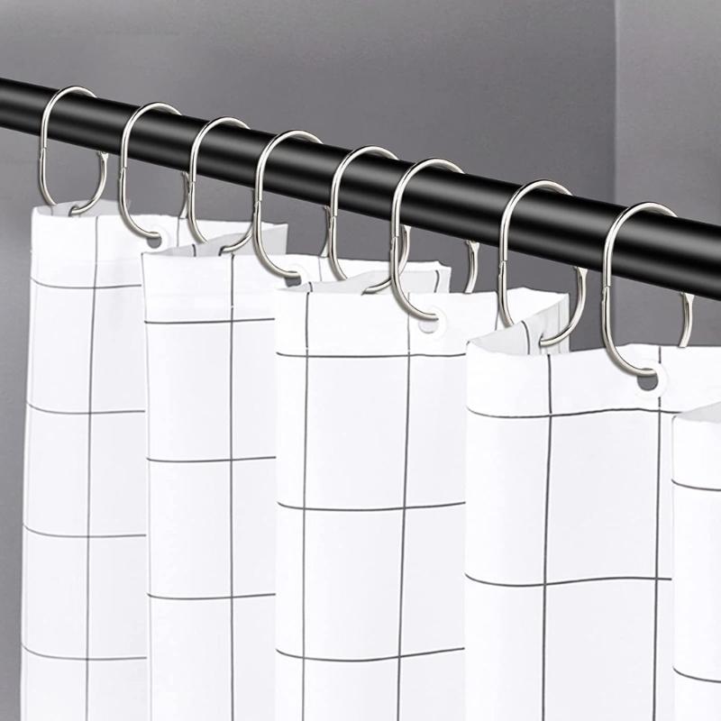 Pack of 20 Metal Shower Curtain Clip Simple Metal Shower Curtain Hook Metal Shower Attachments Hangings Rings