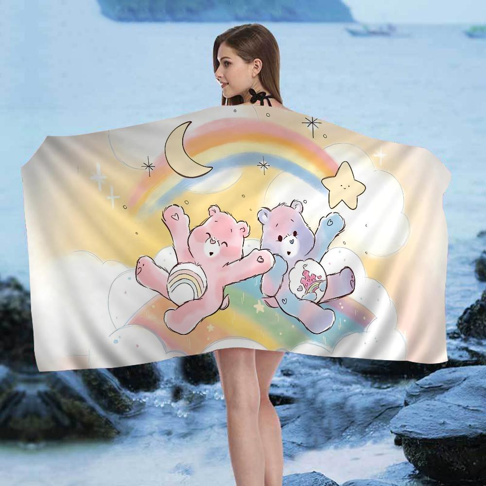 C-Care B-Bears Microfiber Blanket Quick Drying Beach Towels Oversized Printing Super Absorbent Pool Towel Blanket