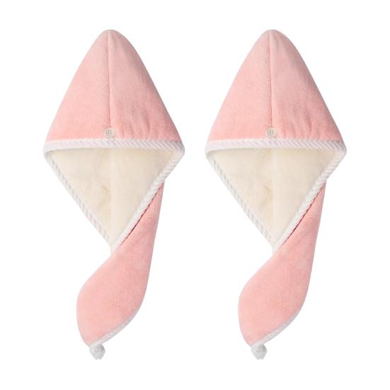 Quick Dry Towel for Home Reversible Hair Wrap, Microfiber Turban with Button, Dry, Thickened Drying Hat Absorbent Anti-frizz Women Long Thick