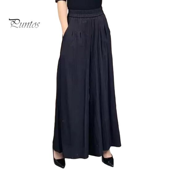 

Женские брюки, эластичные, с высокой талией, свободные, широкие, спортивные, повседневные брюки с карманами, однотонные, длинные брюки L чёрный