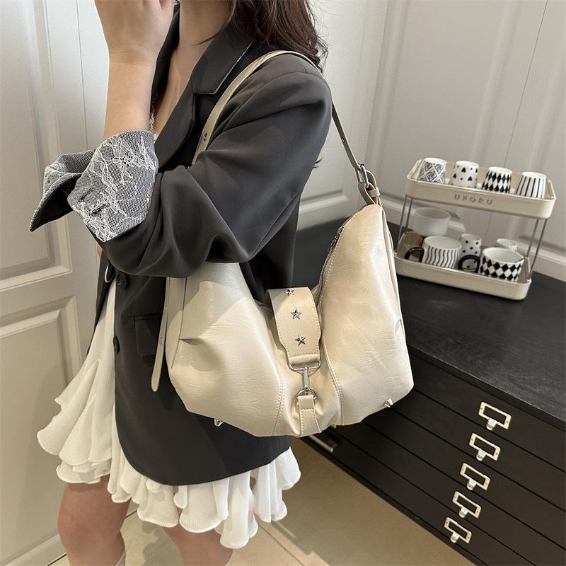 Yogodlns New Casual Fashion Hobos Bags for Women Retro Sling-shoulder Crossbody Bag Versatile Ladies Purse High Quality PU Leather Handbag