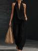 2026 European & American Women's Halter V-neck Sleeveless Casual Clothing Set