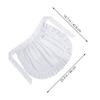 Grembiule da cameriera in stile europeo bianco, a mezza vita, morbido poliestere, bordi arricciati, 2 tasche, per cucina, cucina, cameriera, server