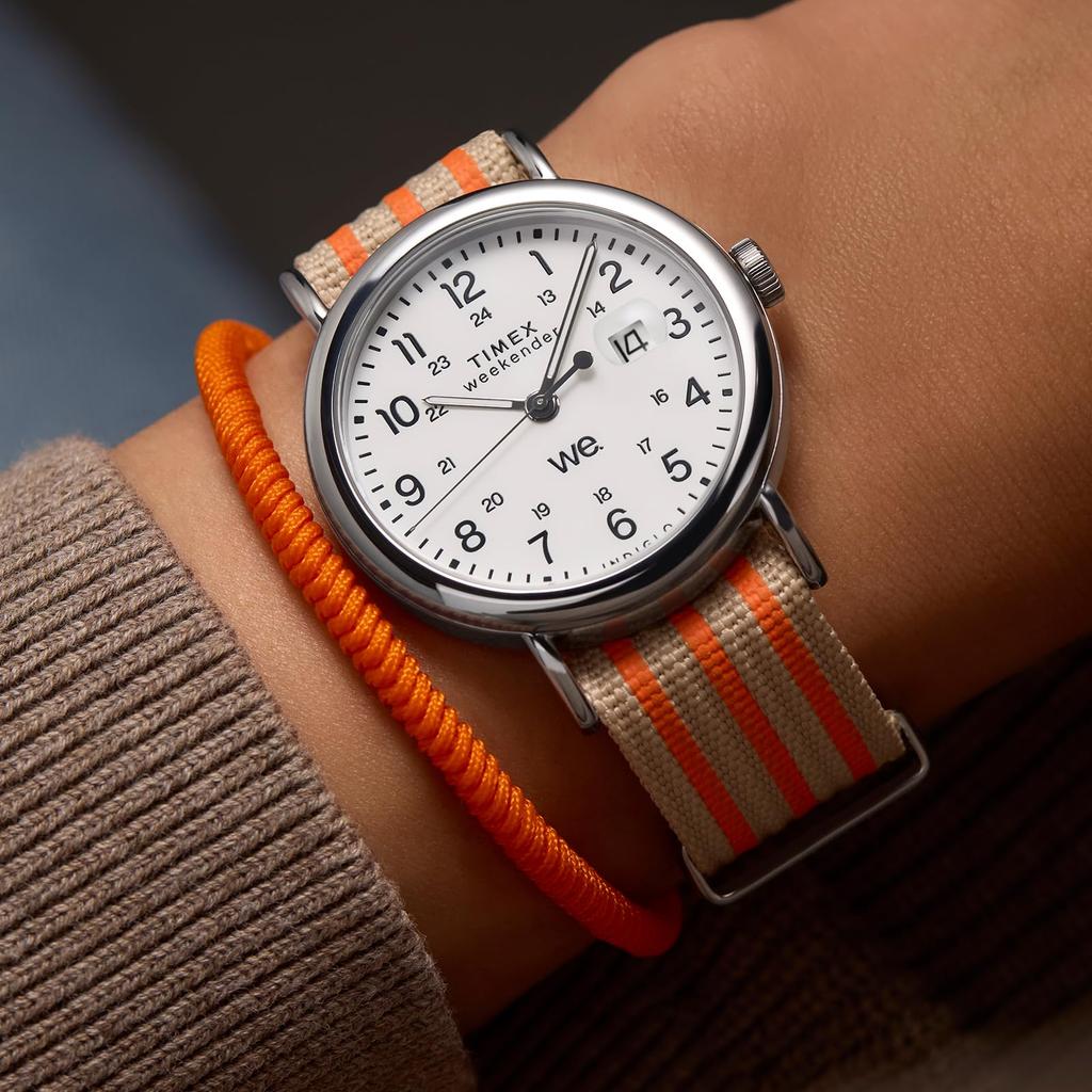 TIMEX Weekender Unisex Watch TW2Y08900 Quartz 50M Water Mineral White Brass Movement, Resistance, Glass, Dial, [Used]