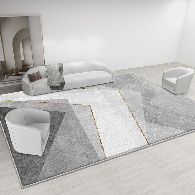 Minimalistischer Luxus Grauer Kristall Samt Teppich Wohnzimmer Rutschfest Wasserabsorbierend Fußmatte Innendekoration