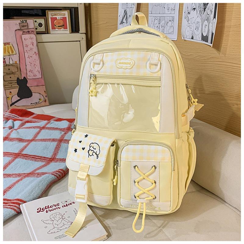 Cute cartoon ins wind schoolbag Girls college wind backpack Junior high school students lightweight large-capacity backpack