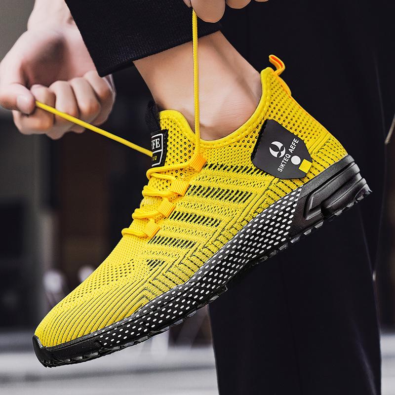 

Breathable Training Men s Running Sports Shoes Air Mesh Shoes High-quality Plus Size 47 Sneakers Lightweight Basketball Footwear 41 жёлтый