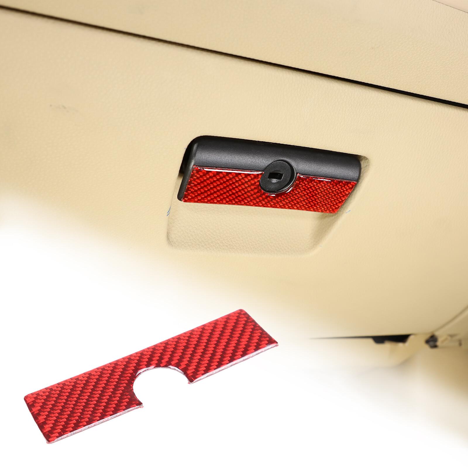 Red Carbon Fiber Passenger side glove switch sticker For BMW 3 Series E90 05-12