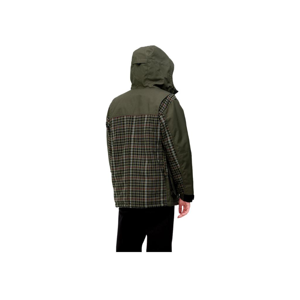 Carhartt WIP Giacca da uomo FW22 con cappuccio e maniche lunghe, stampa a quadri, verde I030834-0ZP-XX