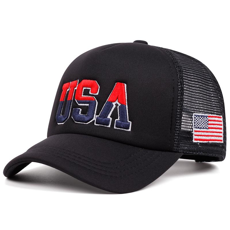 Fashion New Net Hat Usa Side American Flag Street Cycling Skateboarding Hat Street Dance Hip Hop Hat Sunshade Baseball Hat