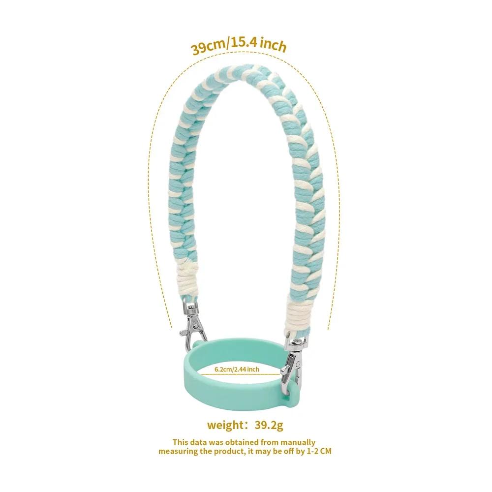 Hand-woven For 40oz Water Bottle Handle Cup Food Grade Thickened Silicone Ring For Stanley Sports Water Cup Strap Accessories