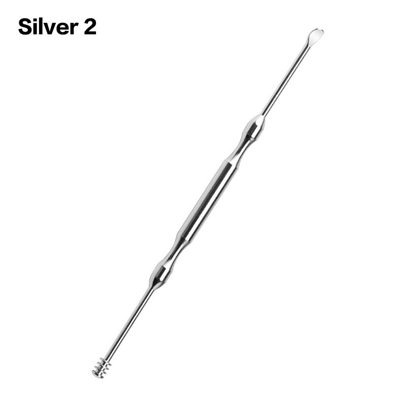 1/3Pcs Stainless Steel Double Head Ear Wax Removal Cleaner Earwax Remover 360° Cleaning Ear Pick Stainless Steel Ear Care Tools