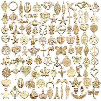 "100KC Goldlegierung DIY Schmuck Anhänger & Armband/Halskette Zubehör"