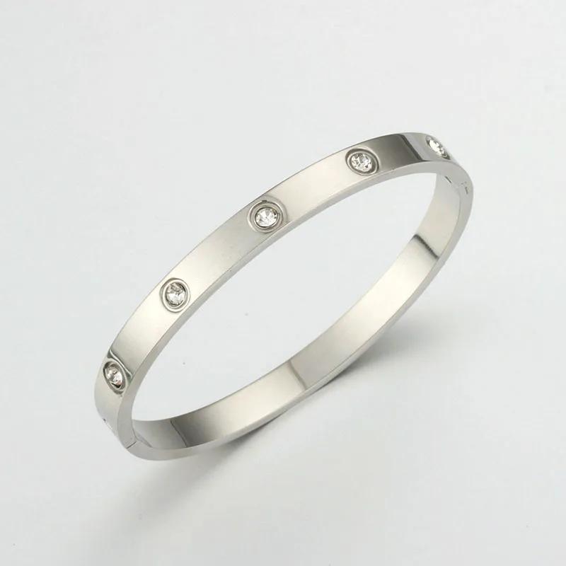 Luxury Love Bangle Bracelet - Gold Sparkling Unisex Hand Zircon, Fashion Gift for Men & Women