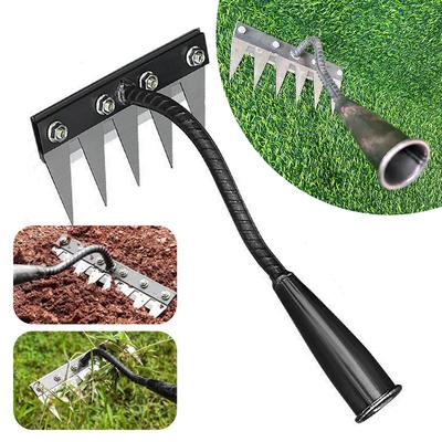 Rastelo de Jardinagem para Capinar com 5/6/7/8 Dentes Aço Carbono Rastelo Removível Enxada de Solo Rastelo Agrícola para Palha Ferramentas de Capina Multiuso