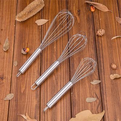 8/10/12 Inch Practical Egg Beater Multifunctional Easy Cleaning Balloon Wire Whisk Manual Egg Beater Mixer for Cooking