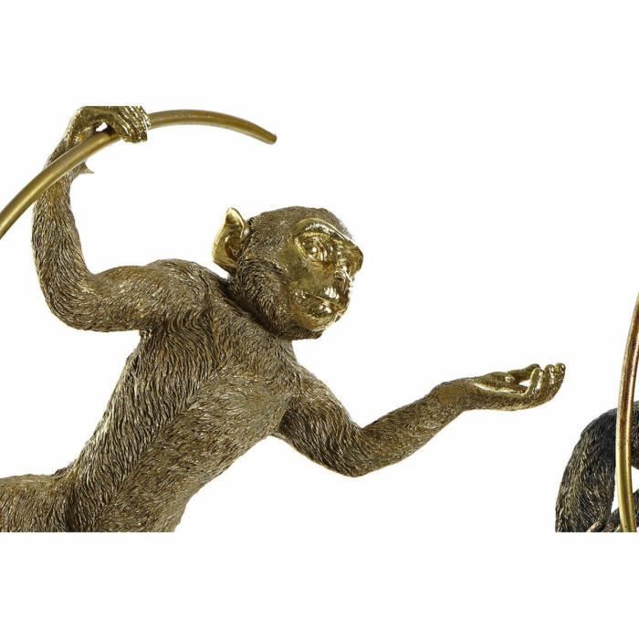 Dekorative Figur - Moderner Affe - 33 x 25 x 48 cm - Schwarz und Gold - 2er-Set