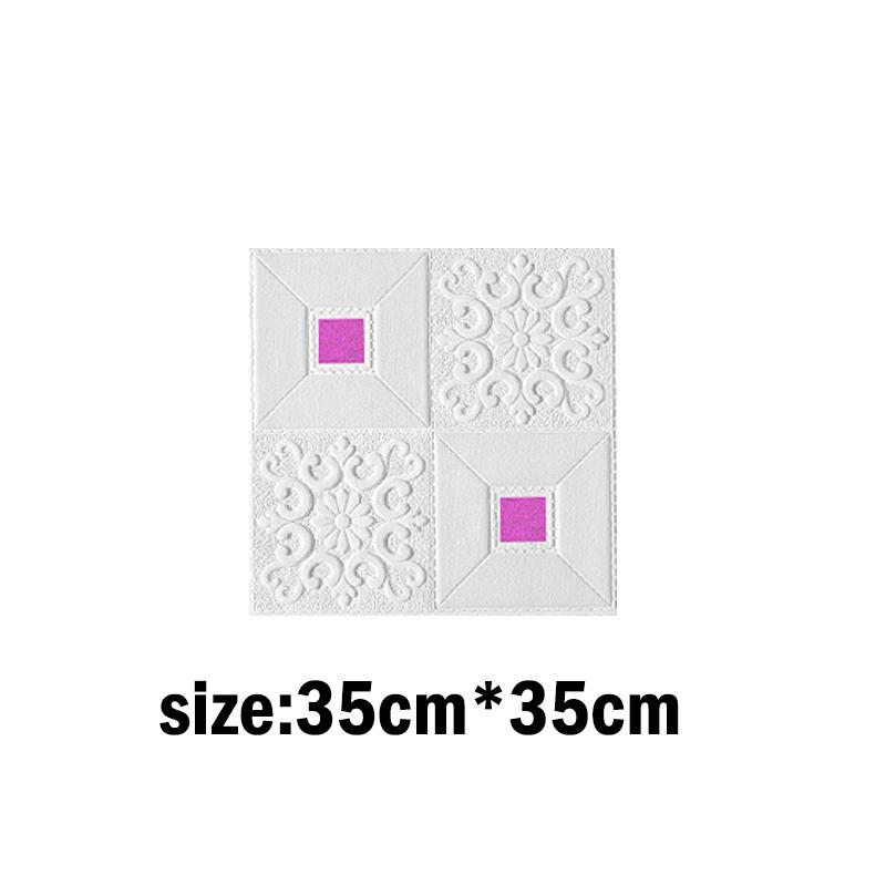 Waterproof and Moisture Proof 35x35cm 3D Tile Brick Wall Sticker Self-Adhesive Foam Board Wallpaper Bedroom Room Home Decoration