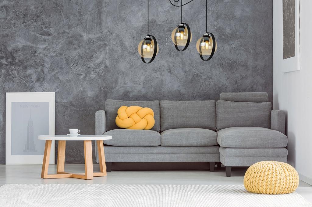 MODERN GLASS RING SPIDER HANGING LAMP