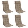 VidaXL High Back Chair Cushions Set of 4 Taupe Oxford Fabric, Cushion, Chair Cushion, Seat Cushion 361899