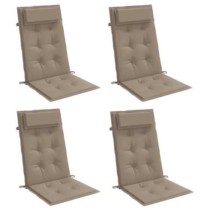 VidaXL High Back Chair Cushions Set of 4 Taupe Oxford Fabric, Cushion, Chair Cushion, Seat Cushion 361899