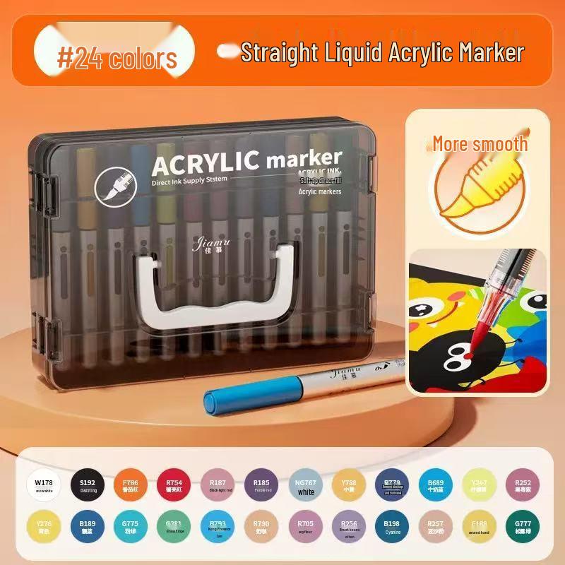 Washable Soft Tip Acrylic Marker for Kids - Layerable Watercolor Pen for Elementary Art