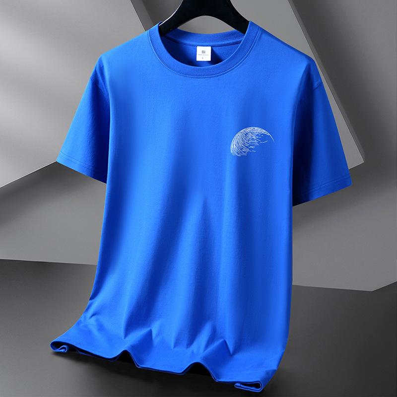 Jednoduchý styl 10 barev Tričko z čisté bavlny Pánské tričko s kulatým výstřihem Krátký rukáv Volný Tričko Velká velikost S-6XL