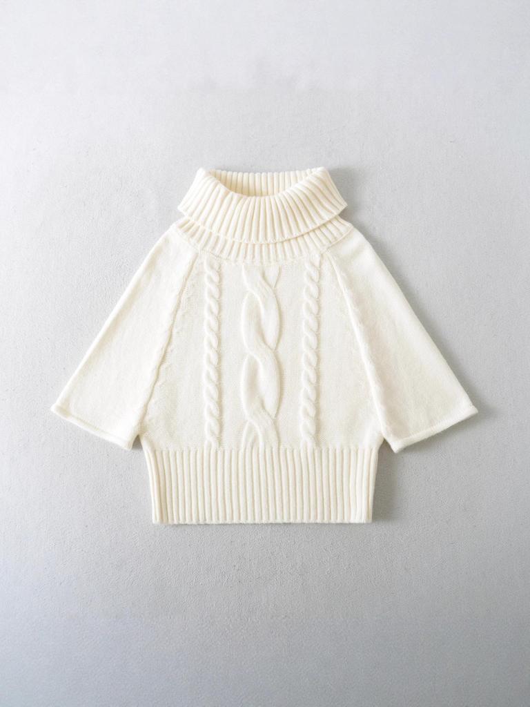 2025 French Retro Multi-Wear High Neck Cable Knit Poncho