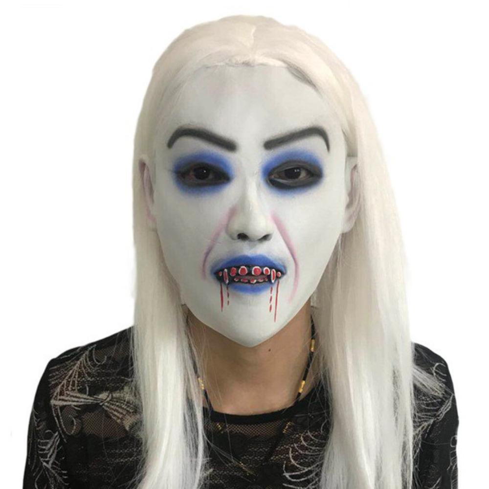 Spooky Halloween Clown Mask Latex Full Face Mask Easy To Wear Scary Ghost Mask Masquerade Style B