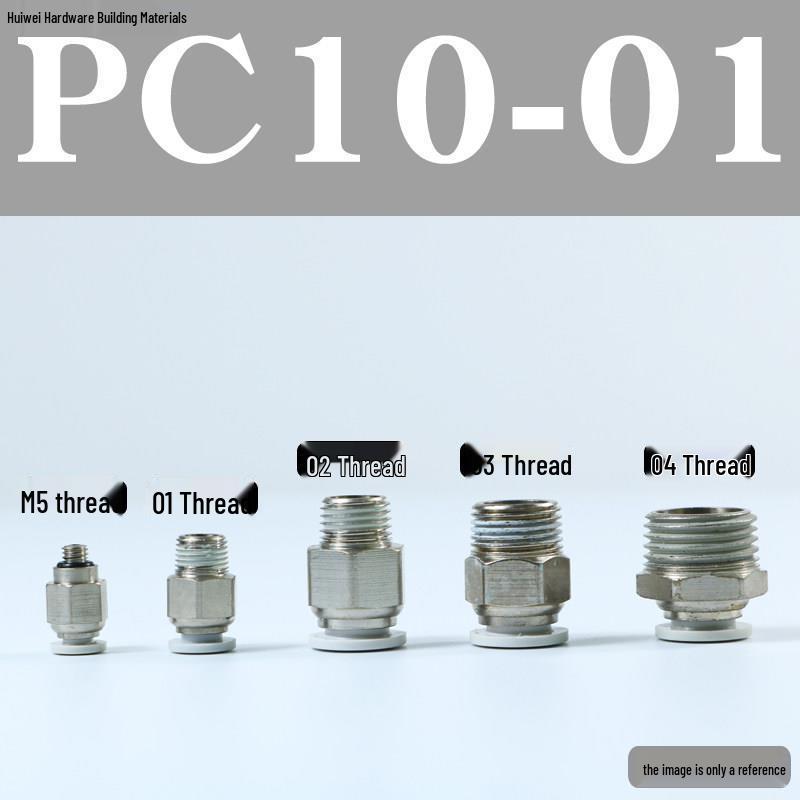 Pneumatic Push-to-Connect Air Hose Fitting - Quick Connectors PC6, PC8, PC12 (M5 Thread)