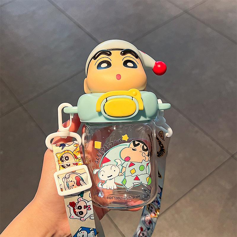 

1 шт. Милый мультяшный Кролик Шин-чан Летний портативный стакан с ремешком Креативный 330/580 мл Стакан с трубочкой Домашнее украшение Унисекс Праздничный подарок