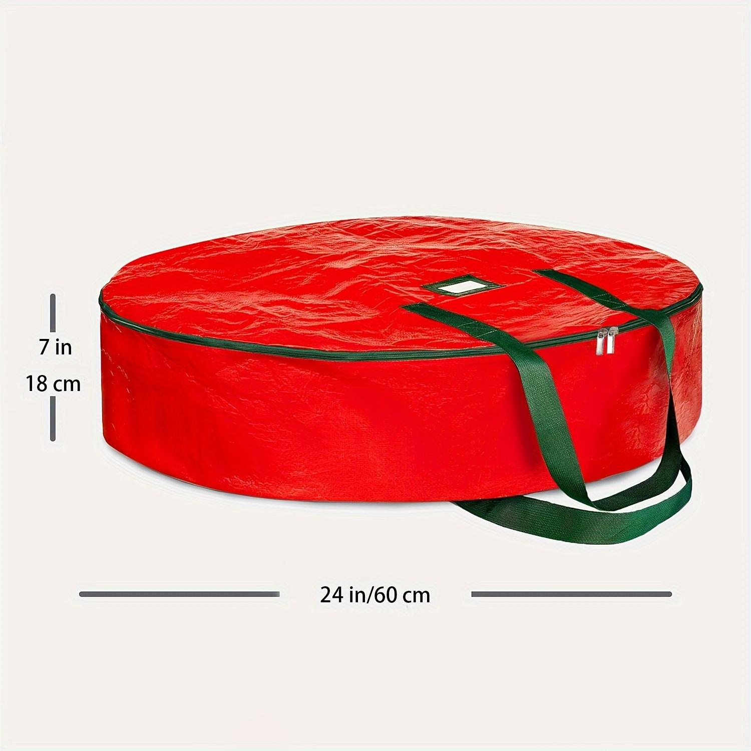 

1pc Christmas Wreath Storage Bag - Double-Zippered Artificial Wreath Org, Sturdy Handle, Home & Festival Storage