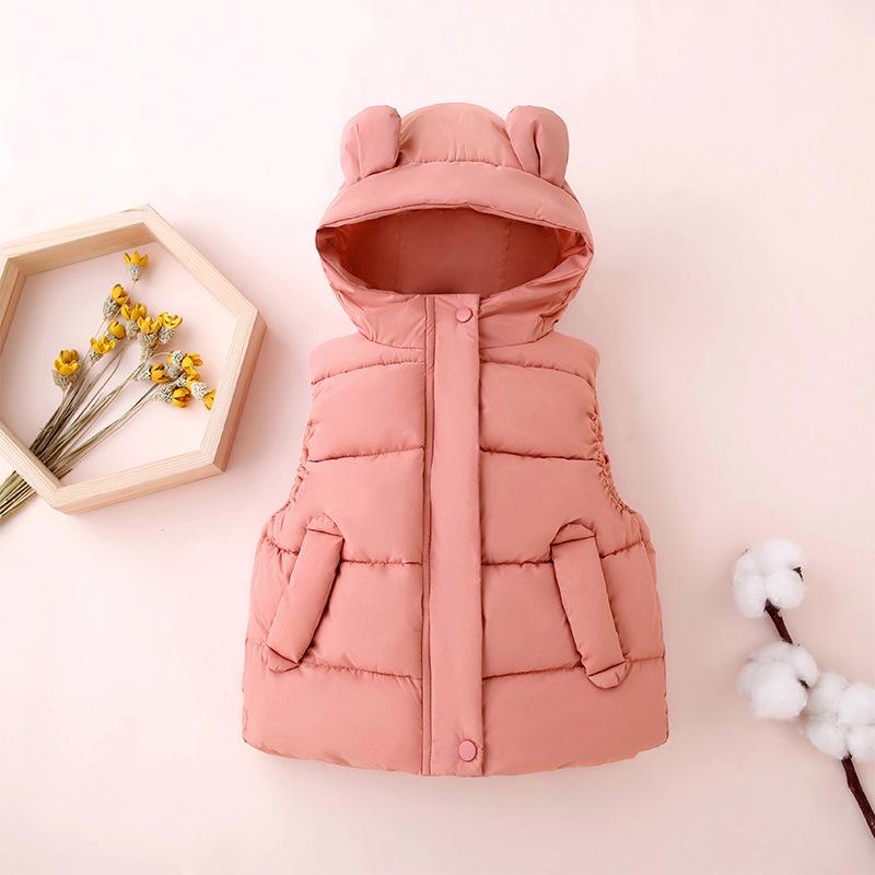 Kids' Hooded Vest: Cute Ears Sleeveless Autumn/Winter Jacket for Boys & Girls