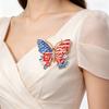 Beautiful 250Th Anniversary Butterfly Brooch Featuring US Flag Art Sturdy Alloy Jewelry