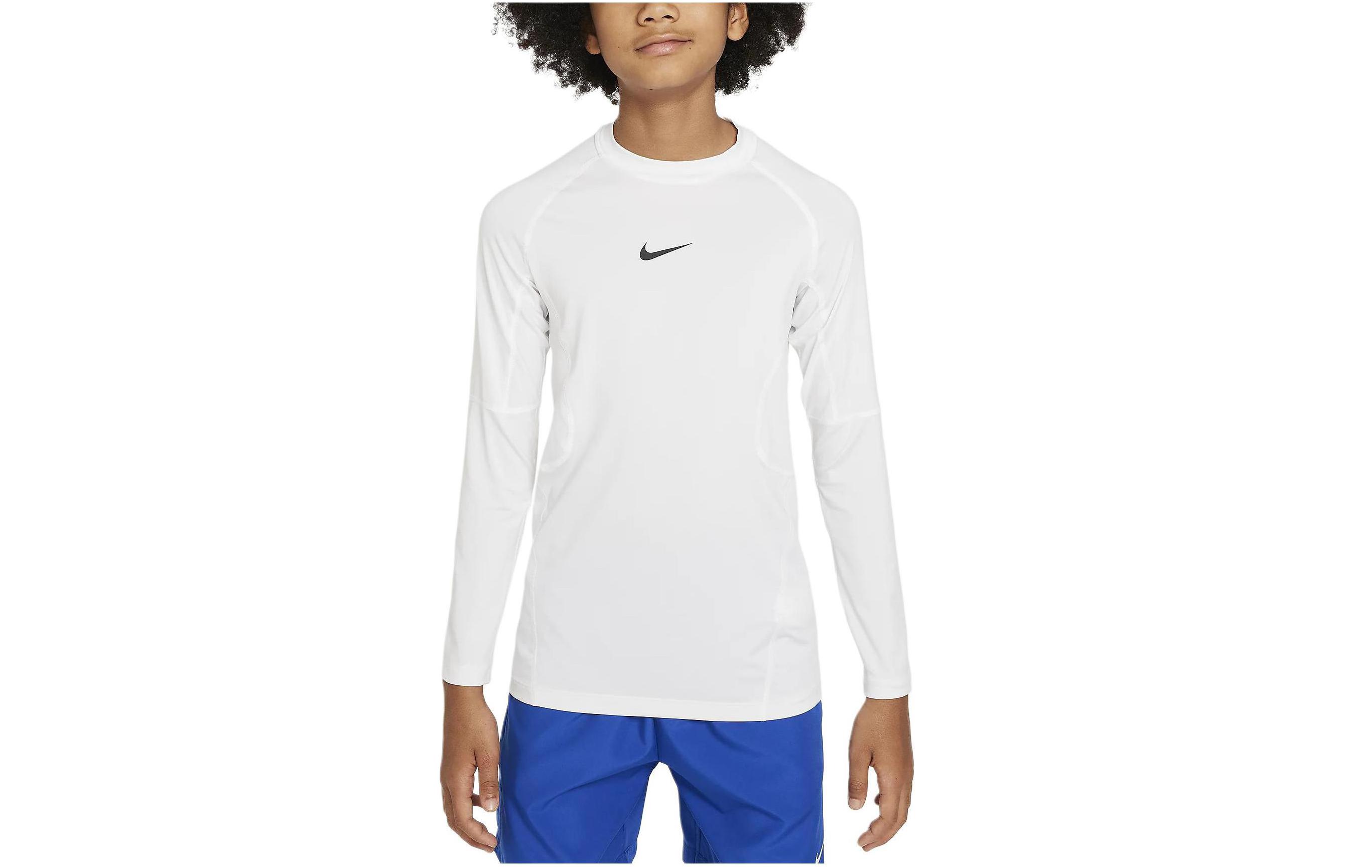 Nike Sweatshirt Kids  Apparel Dri FIT Long Sleeve Top White Kids  FJ6822-100 L