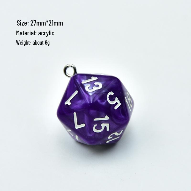Cross-Border 20-Sided Acrylic Dice with Pearl Texture for Role-Playing DIY Accessories