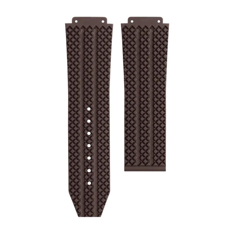 25x19mm Soft Nature Rubber Watchband Convex End For Hublot Strap For Big Bang Series Men Strap Stainless Fold Buckle Screwdriver