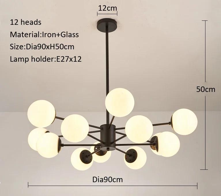 Nordic Luxury Chandelier Living Room Lighting Glass LED Ceiling Modern Design Dining Room Bedroom Kitchen Home Decoration