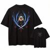 Summer Washed Vintage T Shirts Man Demon Slayer Anime Print Harajuku Short Sleeved Tees Unisex Streetwear Tops