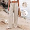 Women's Fashion Casual Solid Color Print High Waist Trousers Pants & Capris