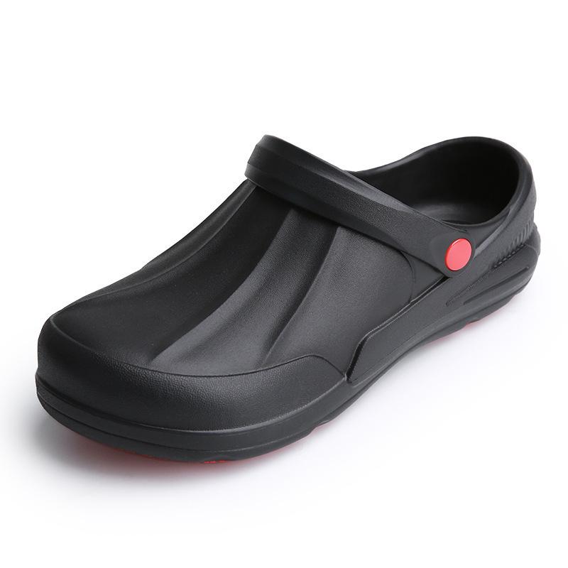 Plus Size Non-slip Black Waterproof Chef Shoes for Kitchen Safety