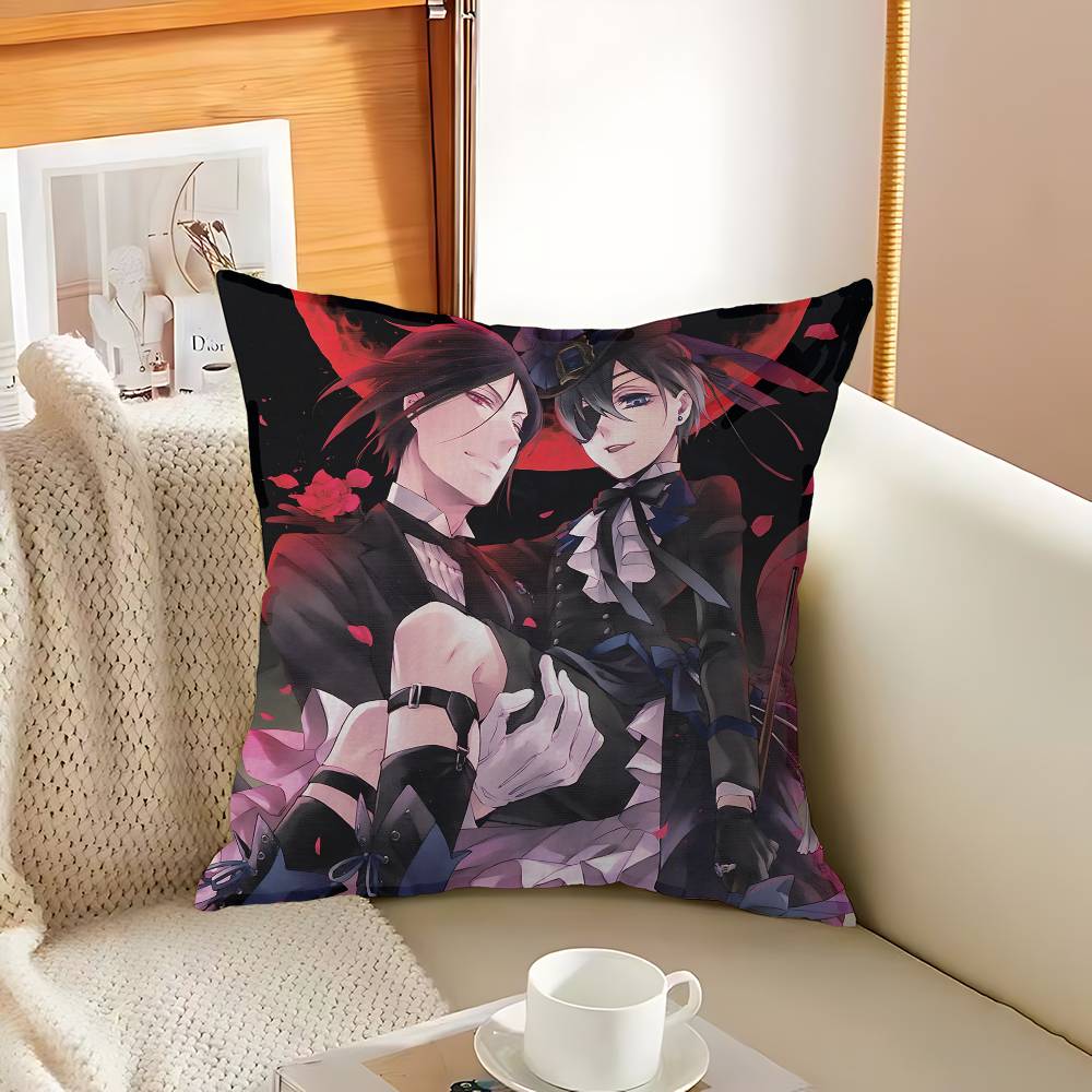 B-Black B-Butler Japanese Anime Cushion Cover Polyester Sofa Cushions Decorative Throw Pillows Home Decoration Pillowcover